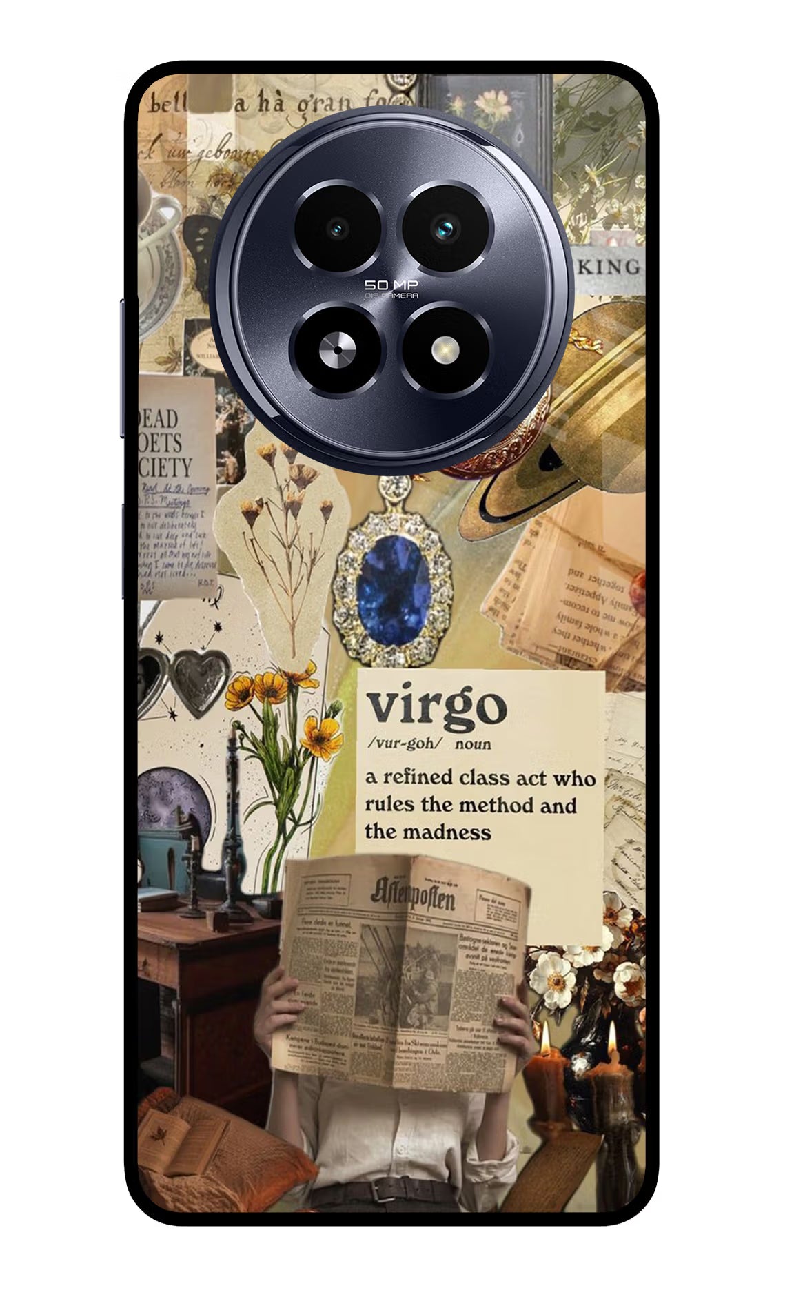 Virgo Zodiac Realme 13 5G Glass Case Back Cover by Casekaro