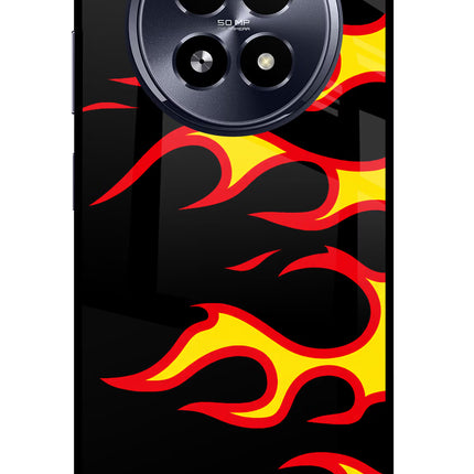 Side Sweep Flames Realme 13 5G Glass Case