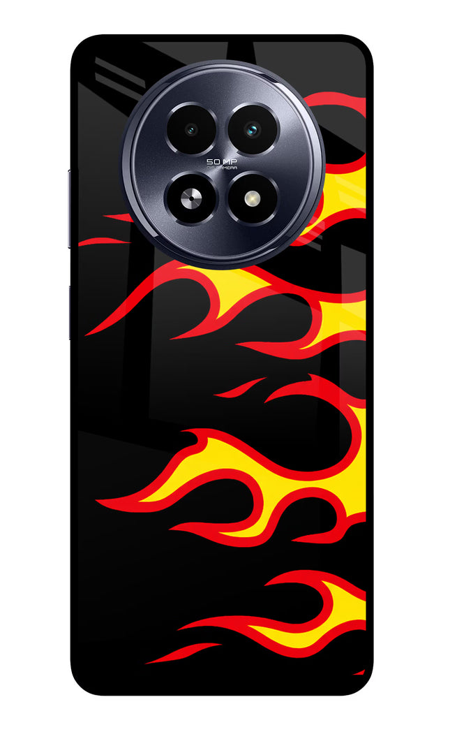 Side Sweep Flames Realme 13 5G Glass Case