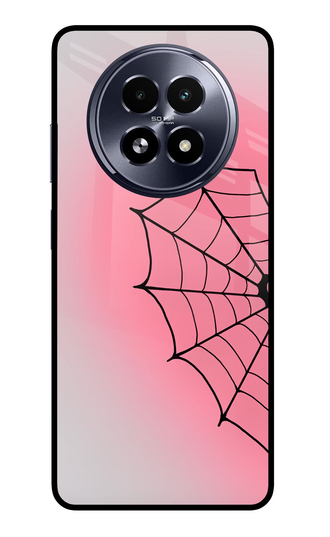 Pink Web Realme 13 5G Glass Case
