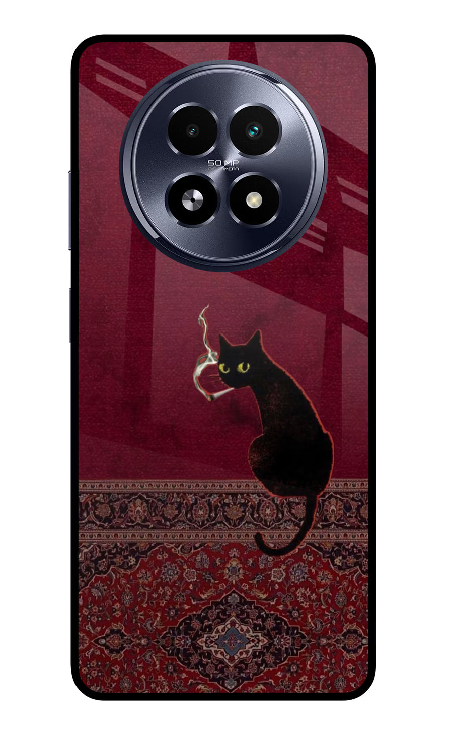 Midnight Cat Realme 13 5G Back Cover, Glass case