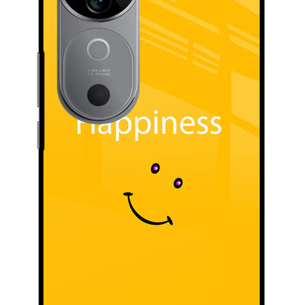 Happiness With Smiley Vivo V40 5G Glass Case Back Cover by Casekaro