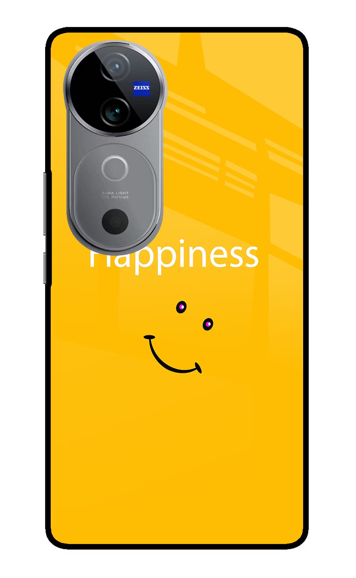 Happiness With Smiley Vivo V40 5G Glass Case Back Cover by Casekaro