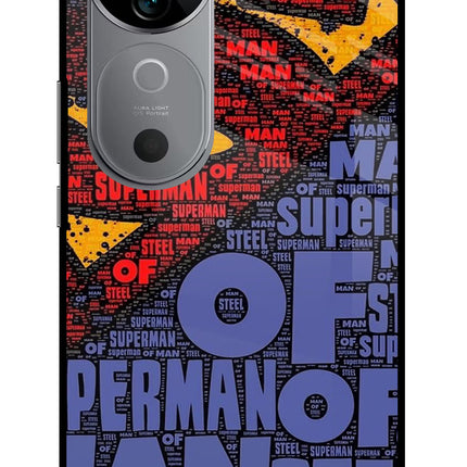 Superman Vivo V40 5G Glass Case Back Cover by Casekaro