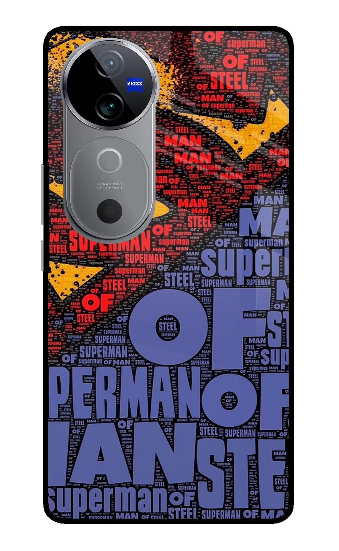 Superman Vivo V40 5G Glass Case Back Cover by Casekaro