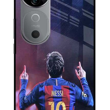 Messi Vivo V40 5G Glass Case Back Cover by Casekaro
