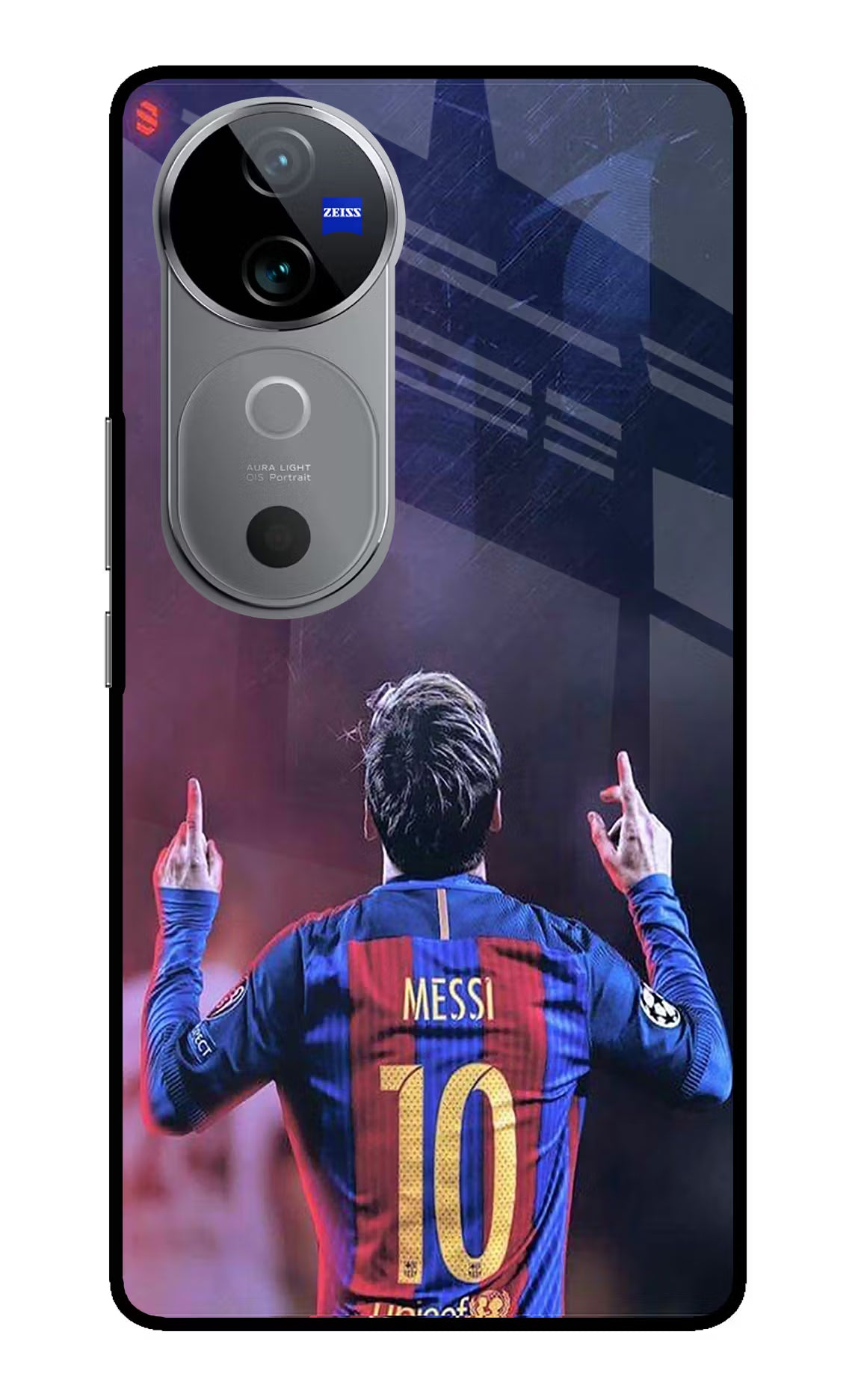 Messi Vivo V40 5G Glass Case Back Cover by Casekaro