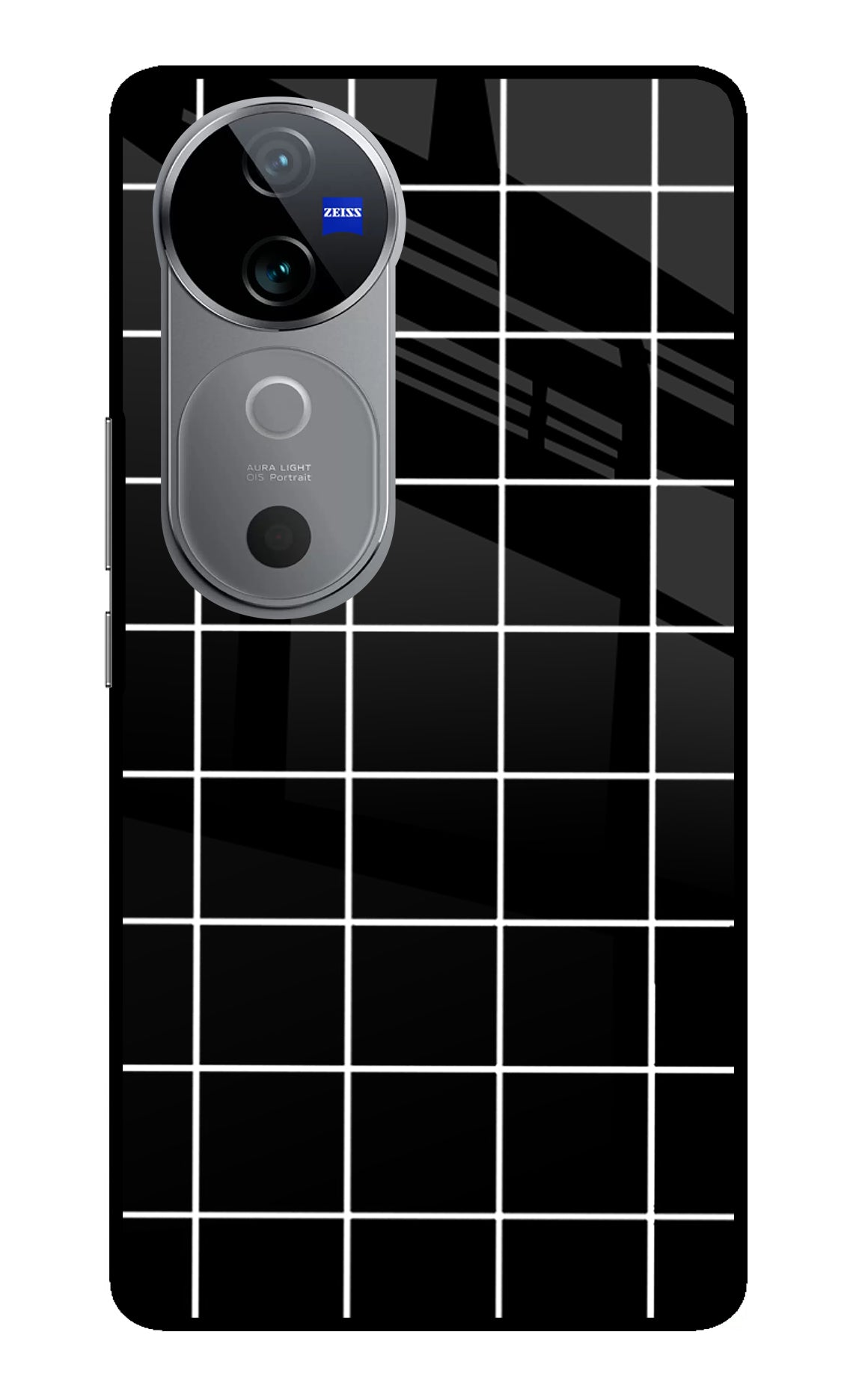 White Grid Vivo V40 5G Back Cover