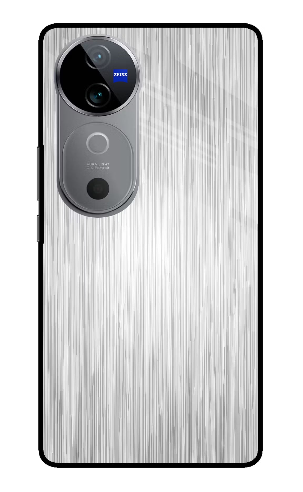 Wooden Grey Texture Vivo V40 5G Glass Case Back Cover by Casekaro