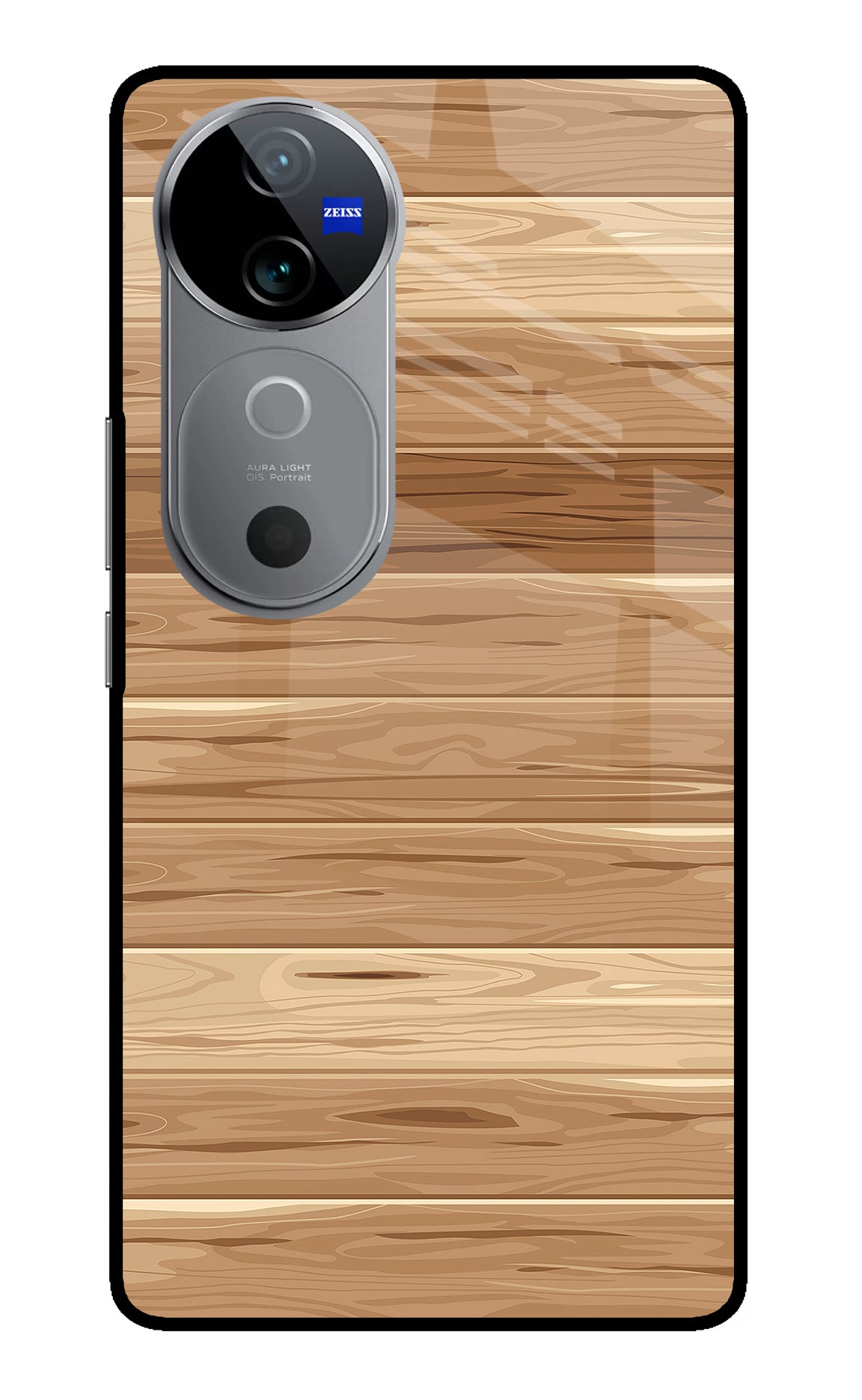 Wooden Vector Vivo V40 5G Glass Case