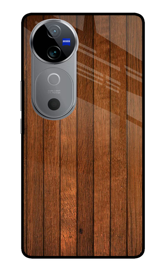 Wooden Artwork Bands Vivo V40 5G Glass Case