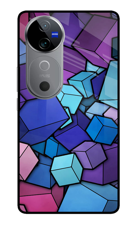 Cubic Abstract Vivo V40 5G Glass Case