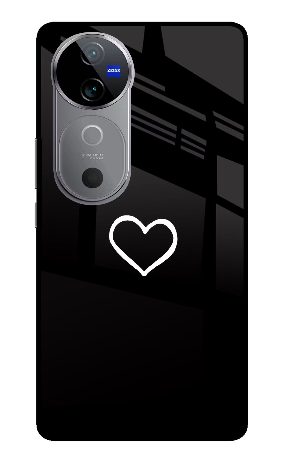 Heart Vivo V40 5G Glass Case Back Cover by Casekaro