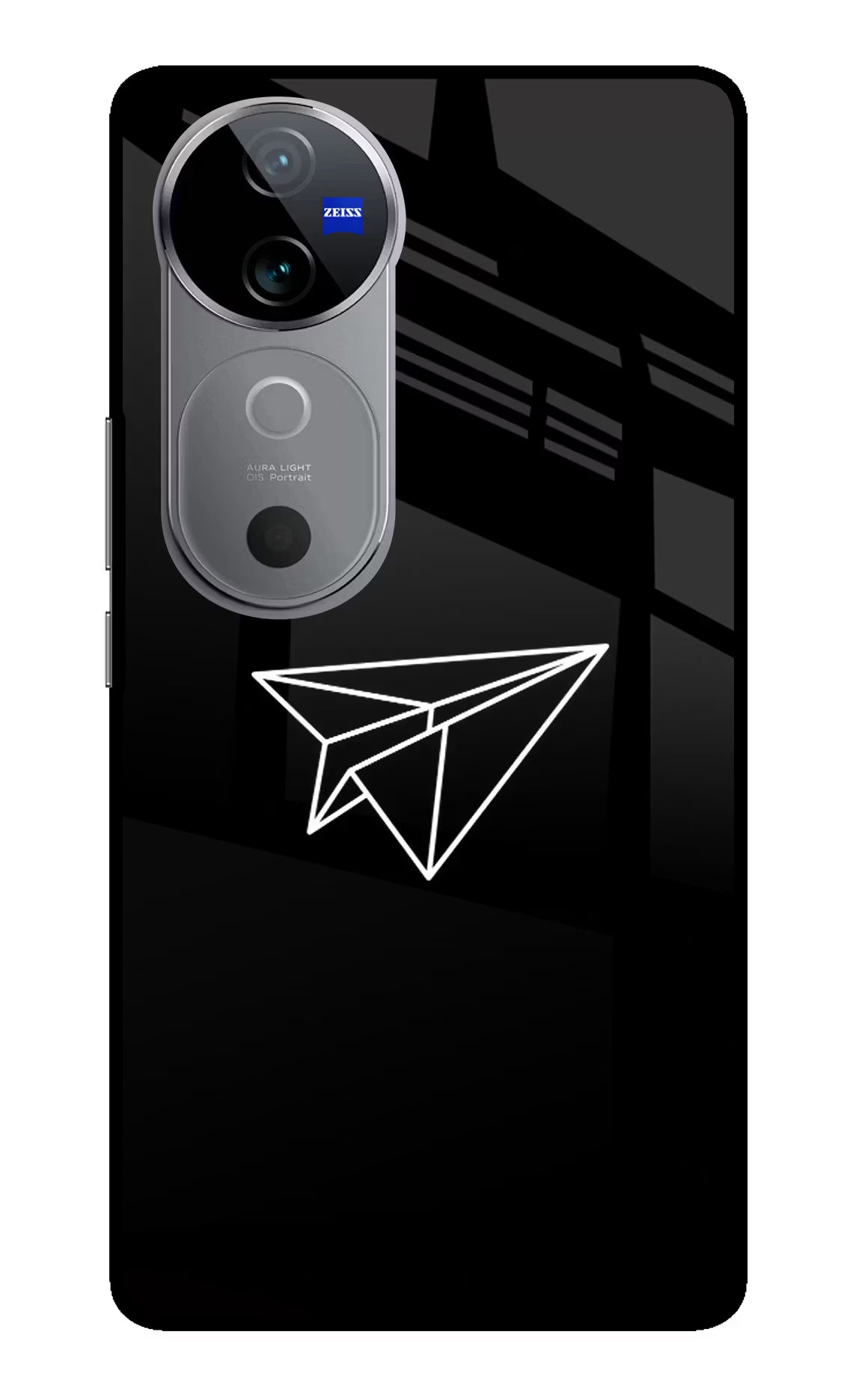Paper Plane White Vivo V40 5G Glass Case Back Cover by Casekaro