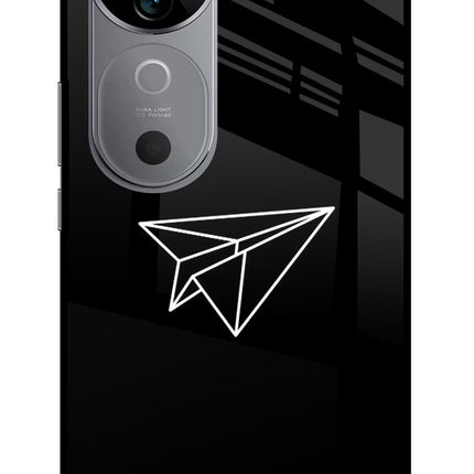 Paper Plane White Vivo V40 5G Glass Case