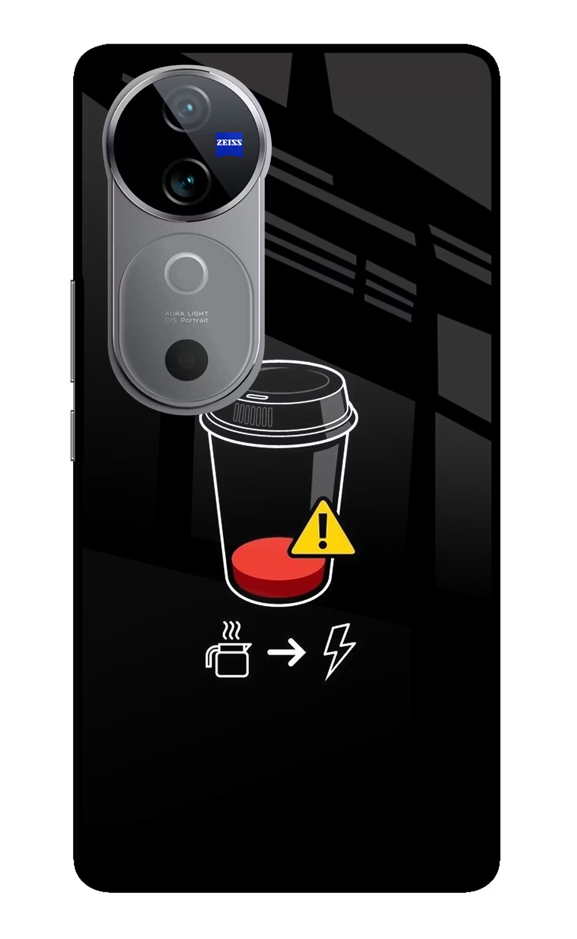 Coffee Vivo V40 5G Glass Case Back Cover by Casekaro