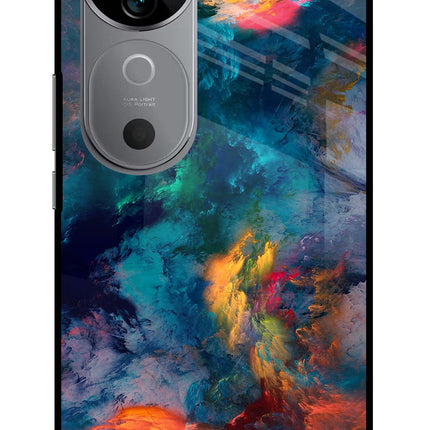Artwork Paint Vivo V40 5G Glass Case Back Cover by Casekaro