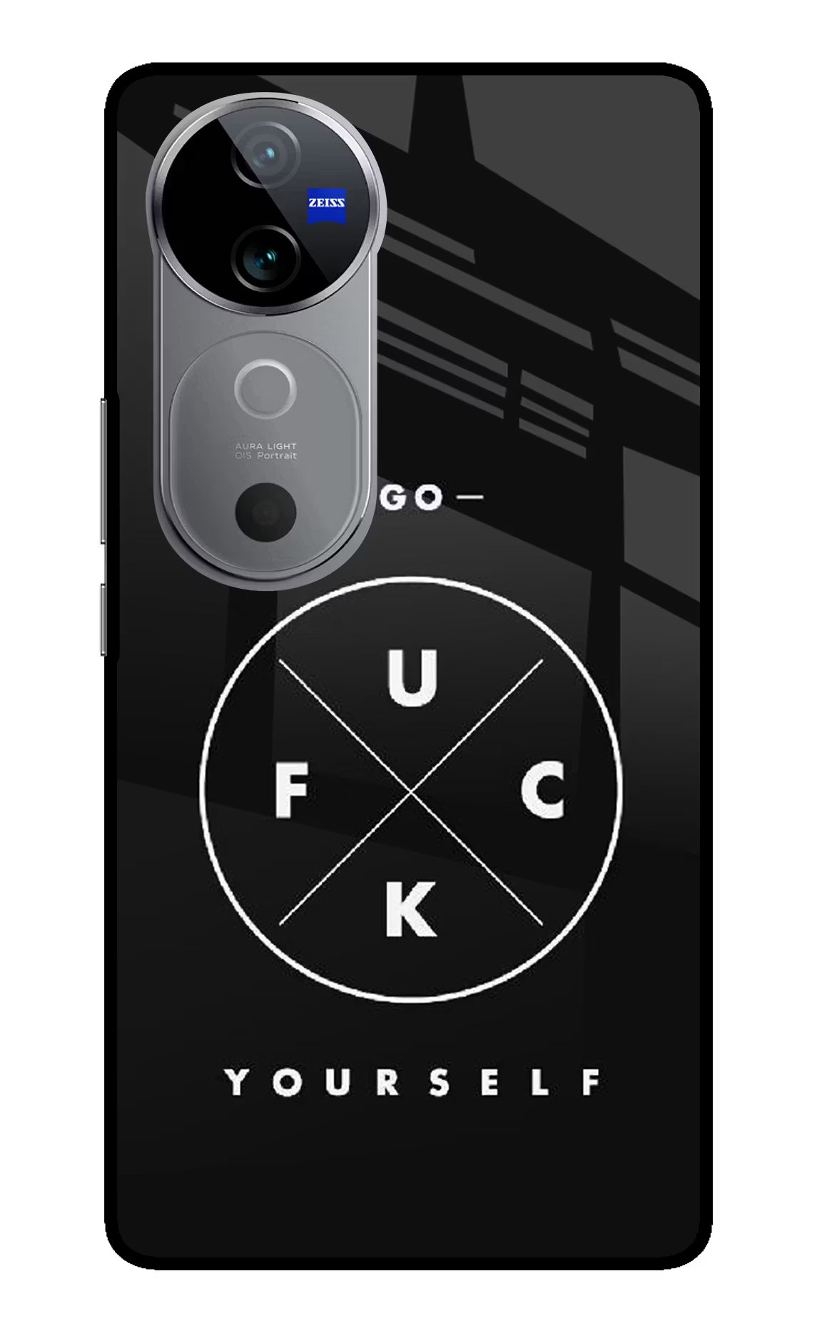 Go Fuck Yourself Vivo V40 5G Glass Case Back Cover by Casekaro
