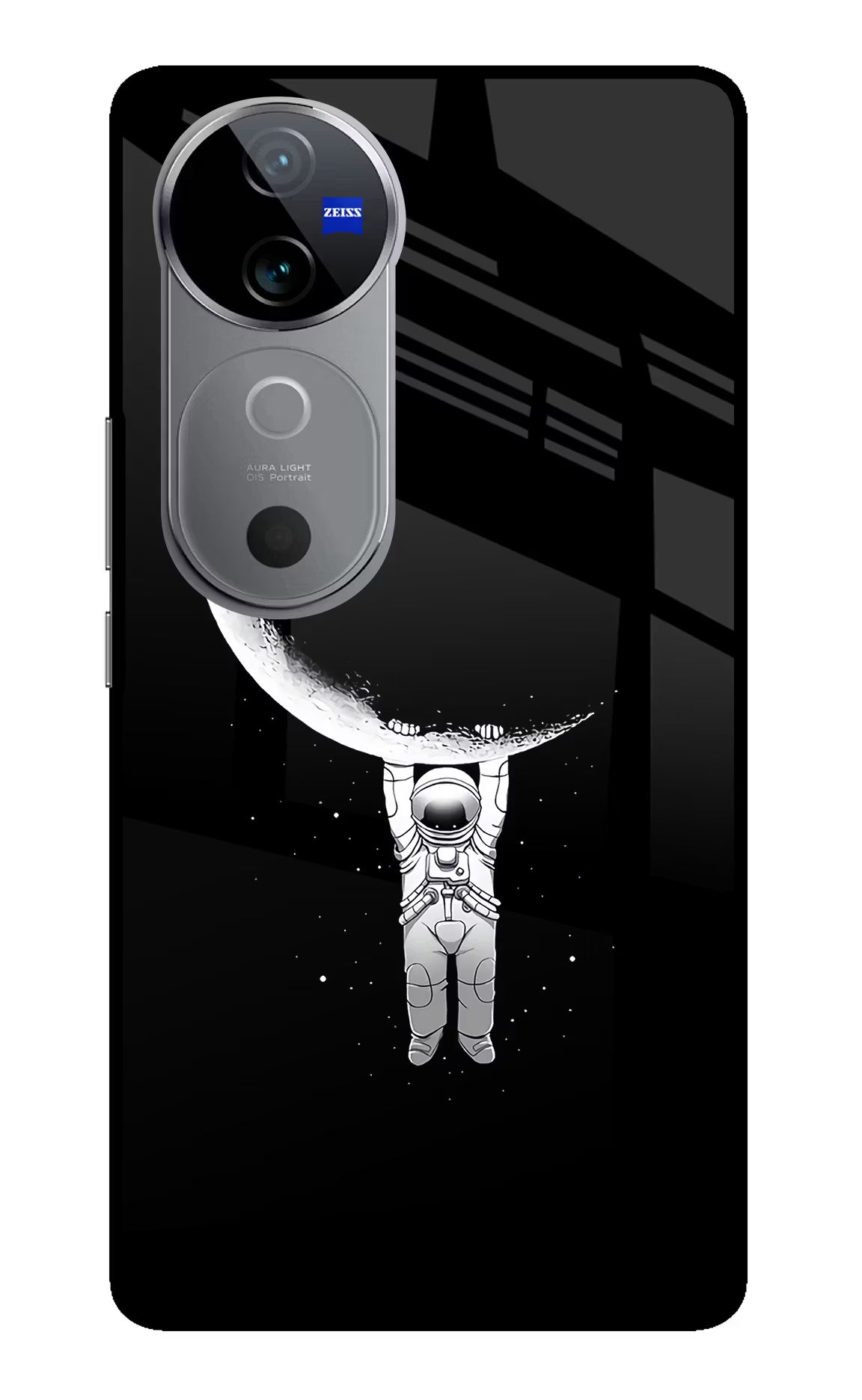 Moon Space Vivo V40 5G Glass Case Back Cover by Casekaro
