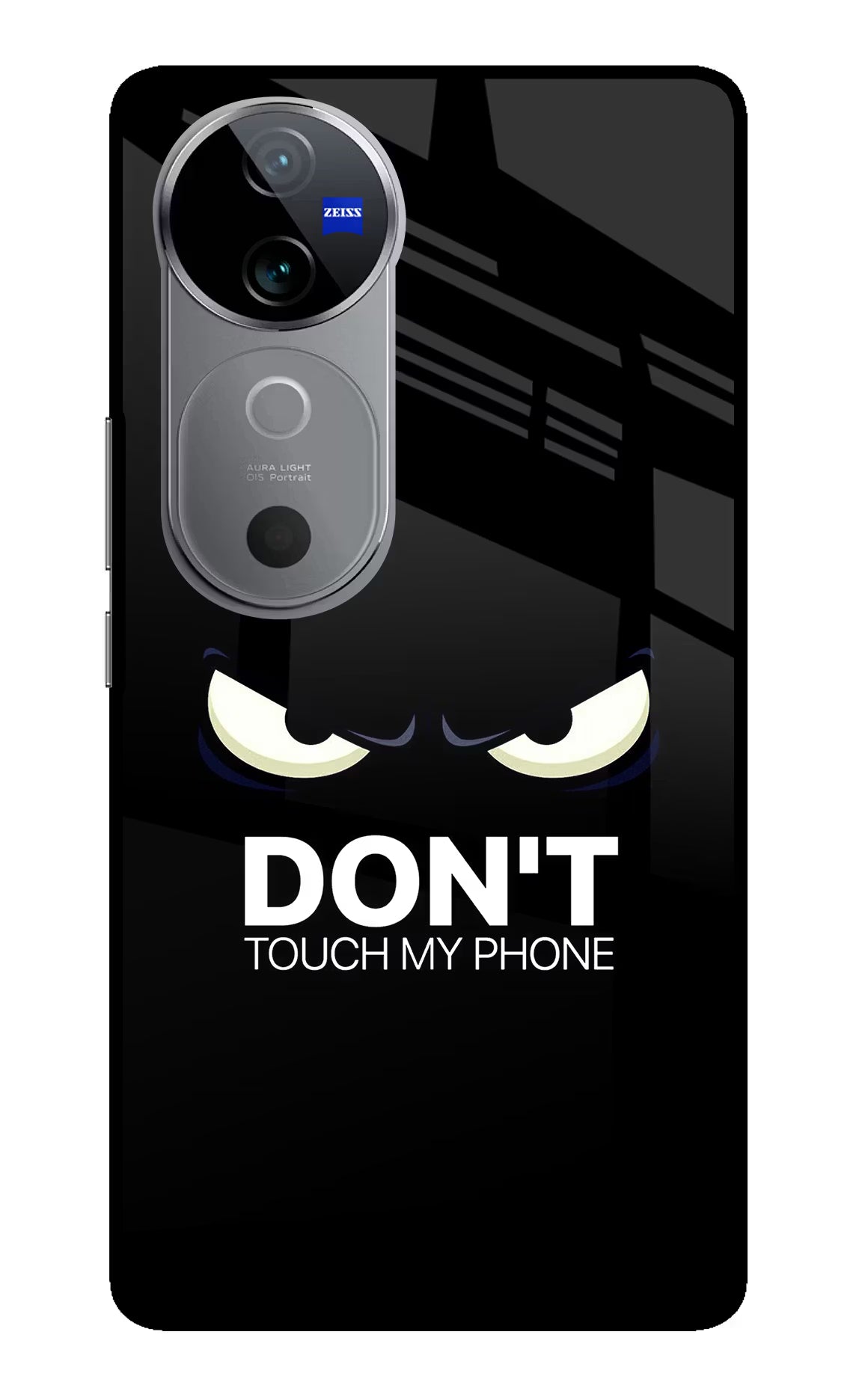 Don'T Touch My Phone Vivo V40 5G Glass Case Back Cover by Casekaro