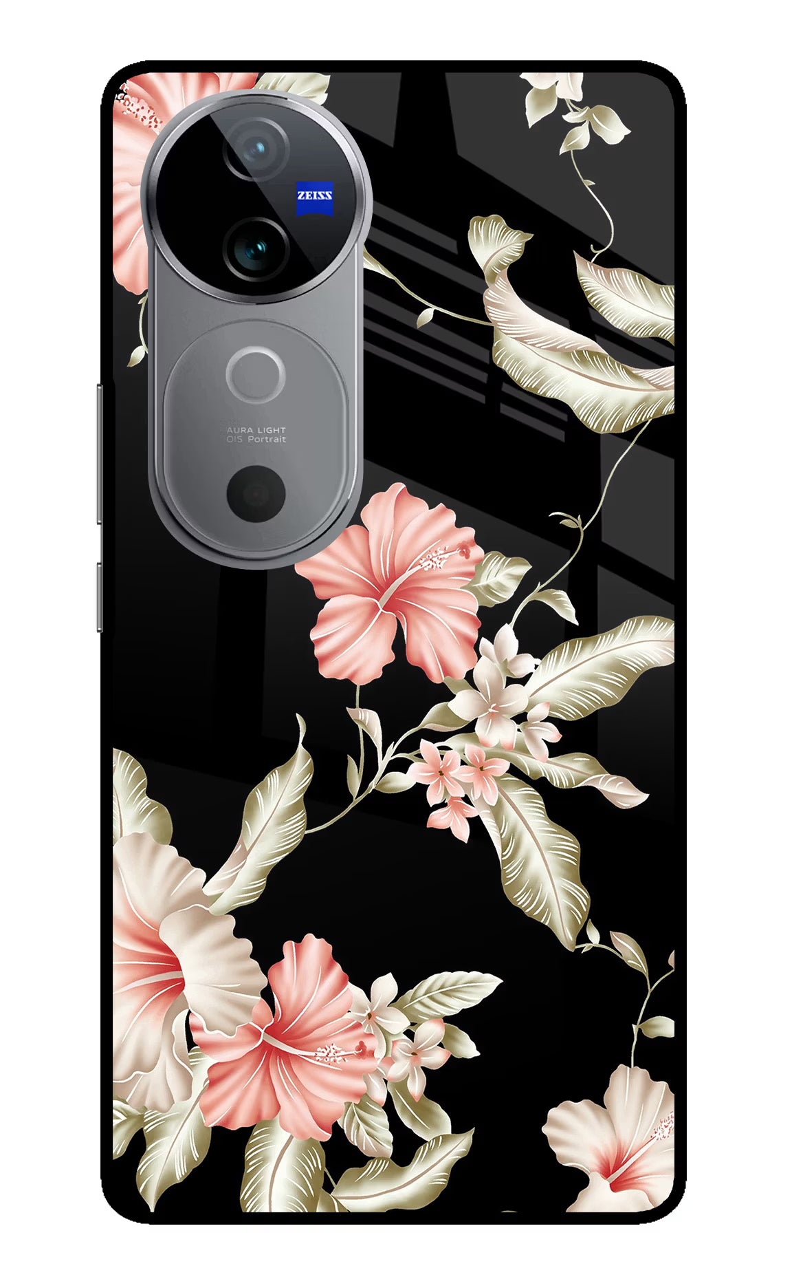 Flowers Vivo V40 5G Glass Case Back Cover by Casekaro