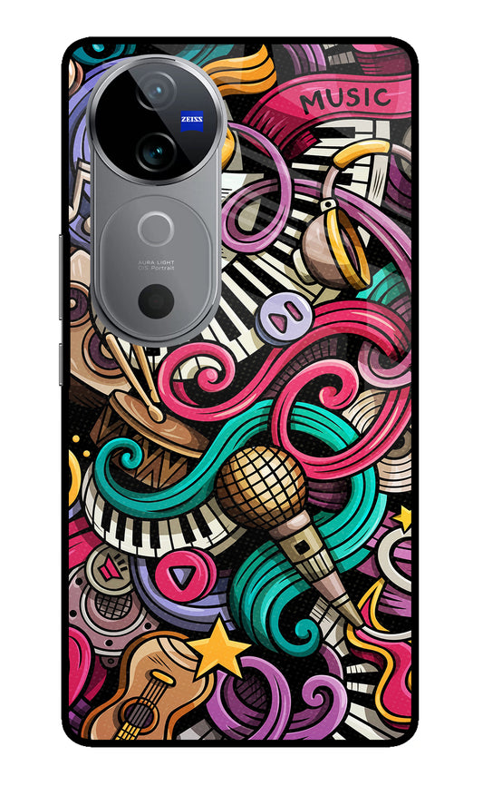 Music Abstract Vivo V40 5G Glass Case