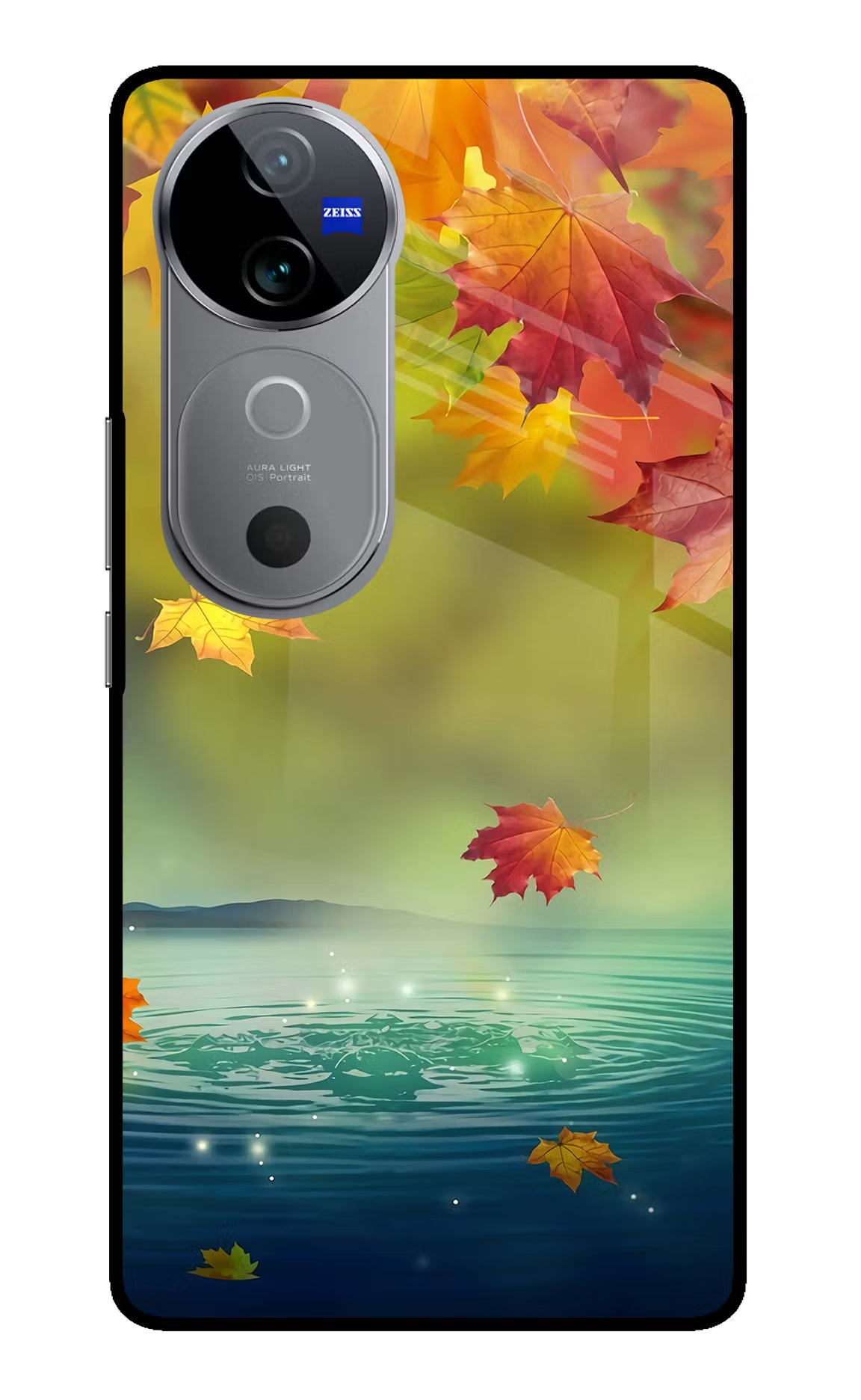 Flowers Vivo V40 5G Glass Case Back Cover by Casekaro