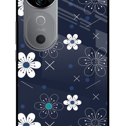 Flowers Vivo V40 5G Glass Case Back Cover by Casekaro
