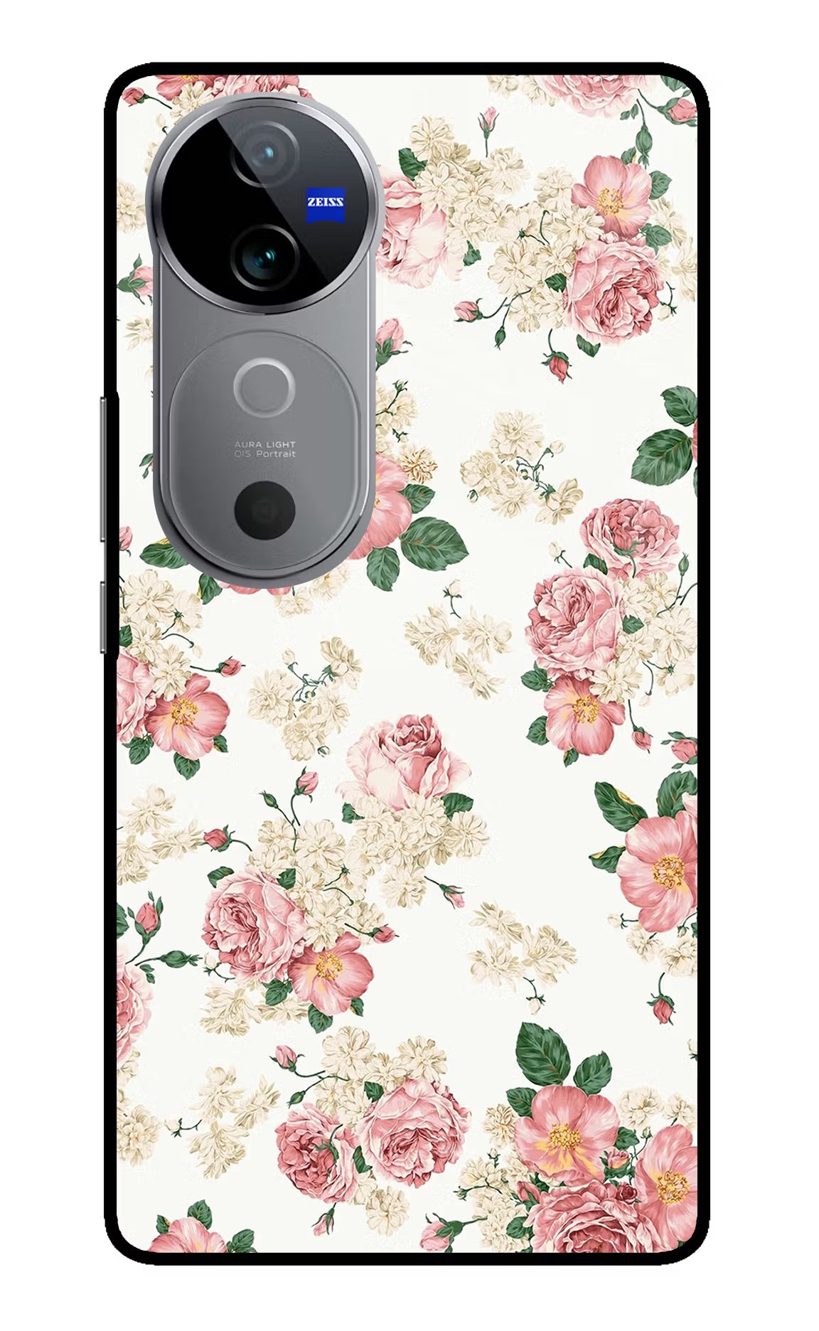 Flowers Vivo V40 5G Glass Case Back Cover by Casekaro