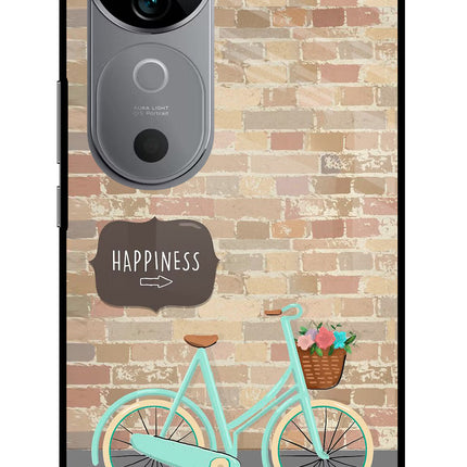 Happiness Artwork Vivo V40 5G Glass Case Back Cover by Casekaro