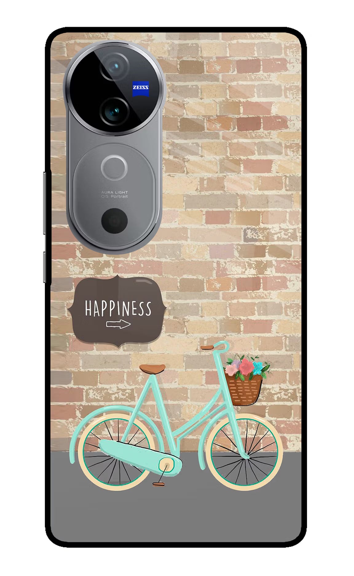 Happiness Artwork Vivo V40 5G Glass Case Back Cover by Casekaro