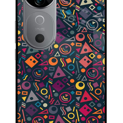 Geometric Abstract Vivo V40 5G Glass Case Back Cover by Casekaro