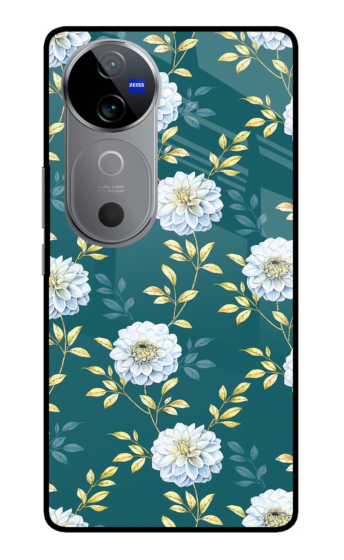 Flowers Vivo V40 5G Glass Case