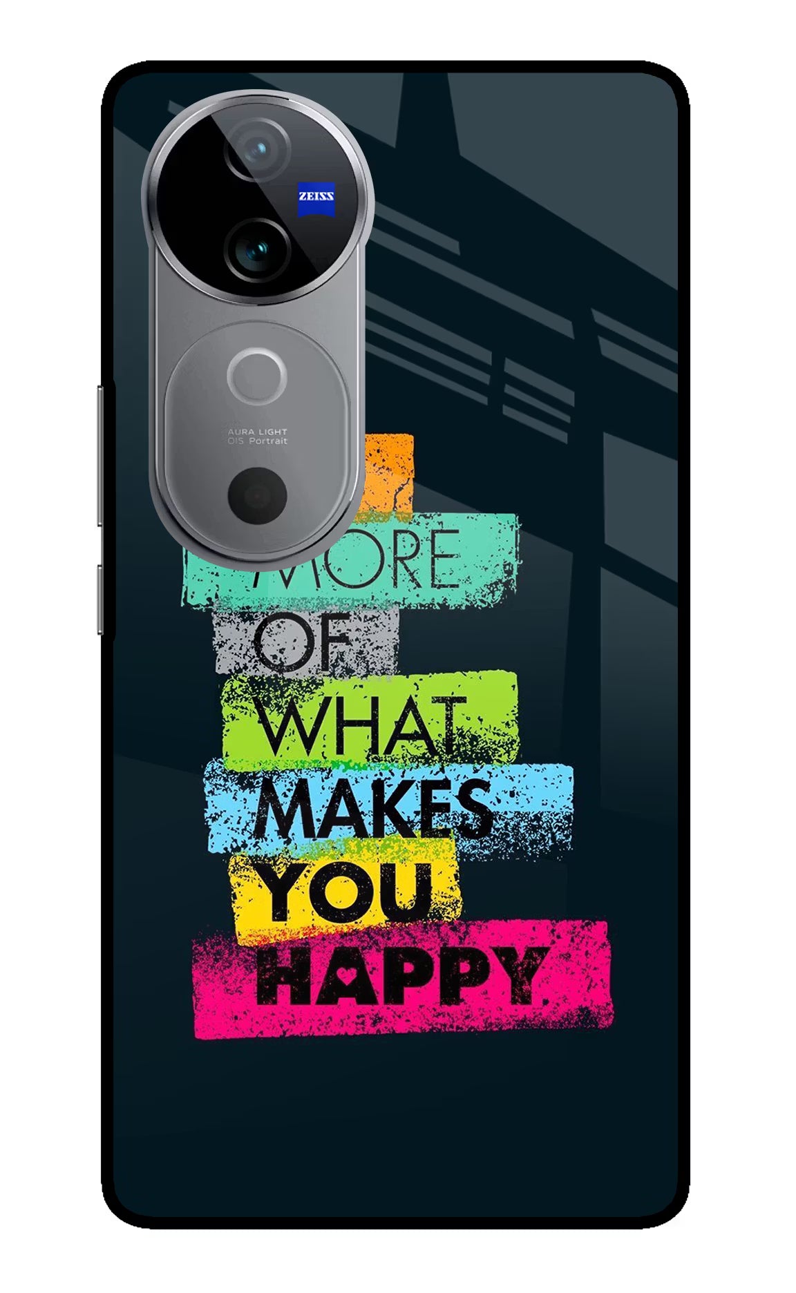 Do More Of What Makes You Happy Vivo V40 5G Glass Case Back Cover by Casekaro