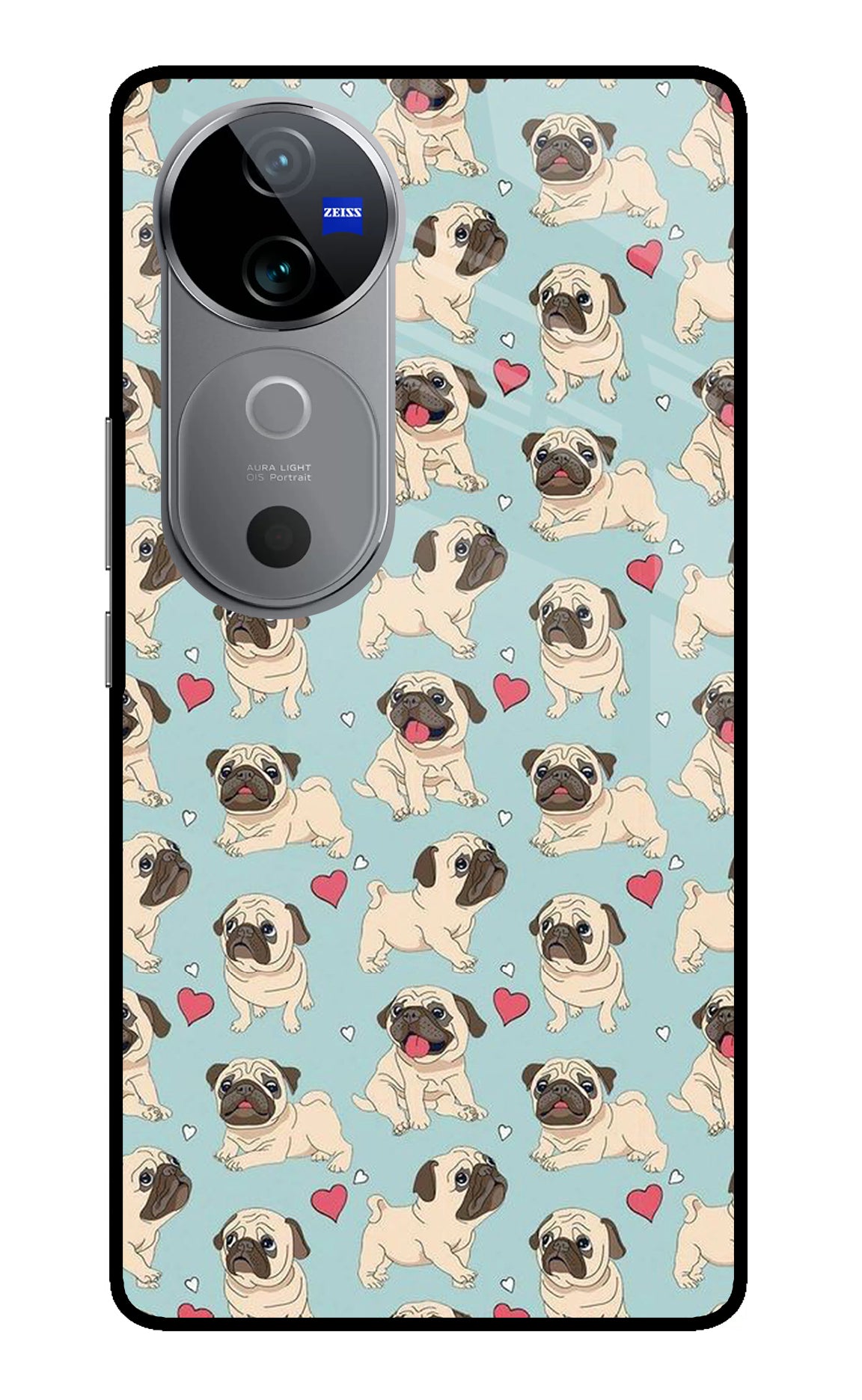 Pug Dog Vivo V40 5G Glass Case