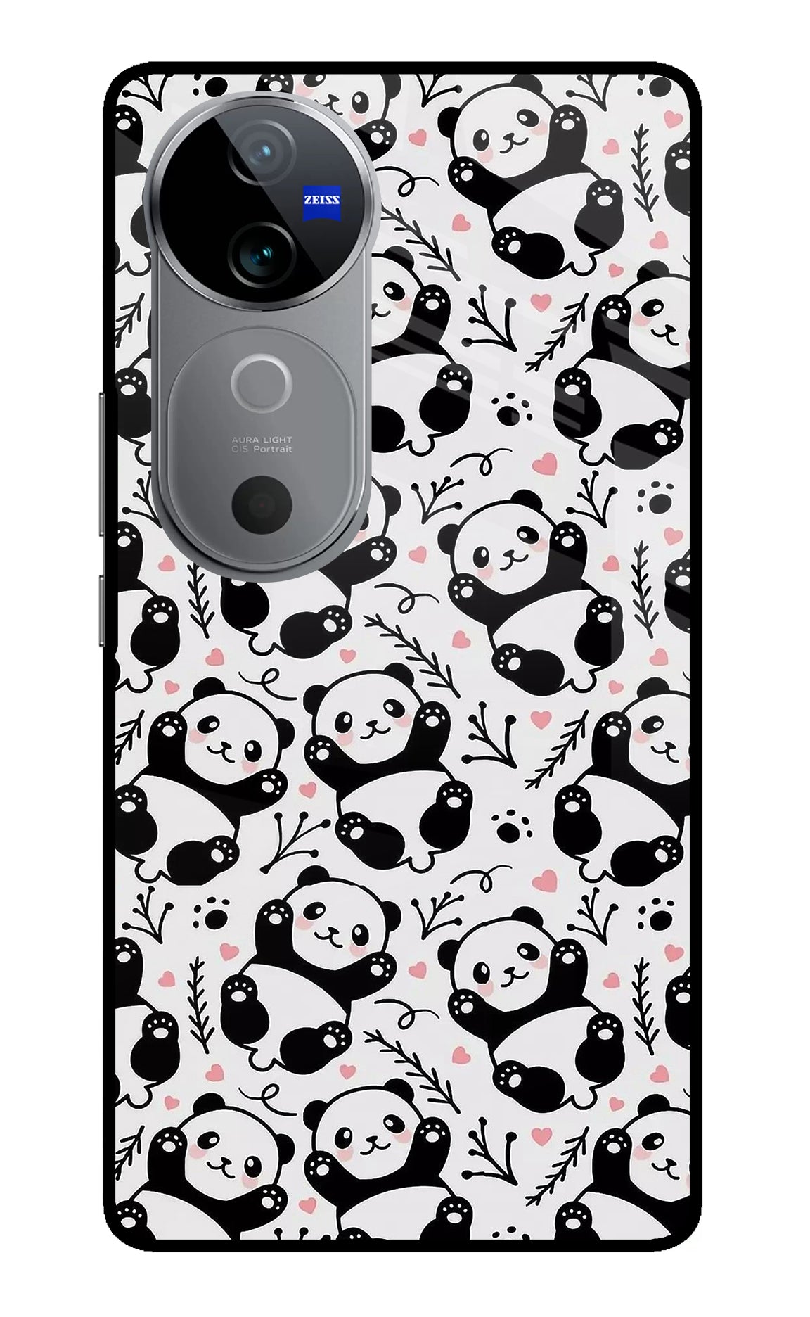 Cute Panda Vivo V40 5G Glass Case