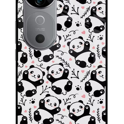 Cute Panda Vivo V40 5G Glass Case