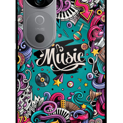 Music Graffiti Vivo V40 5G Glass Case