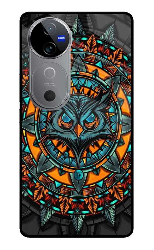 Angry Owl Art Vivo V40 5G Glass Case