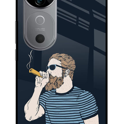 Smoking Vivo V40 5G Glass Case Back Cover by Casekaro