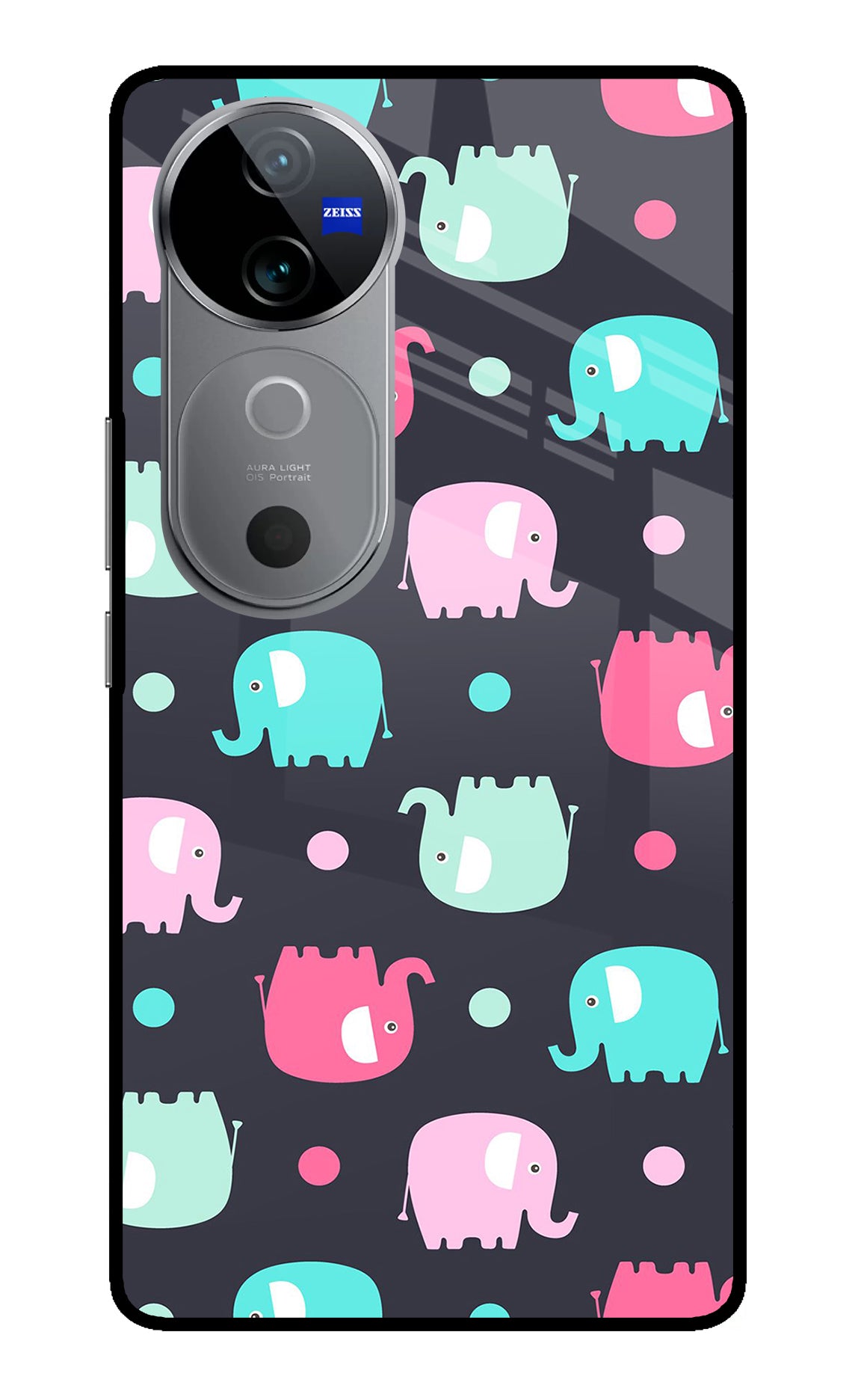 Elephants Vivo V40 5G Glass Case