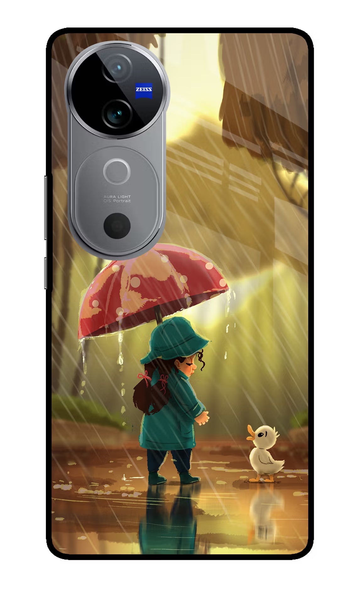 Rainy Day Vivo V40 5G Glass Case Back Cover by Casekaro