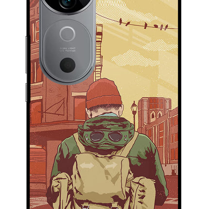 Adventurous Vivo V40 5G Glass Case Back Cover by Casekaro