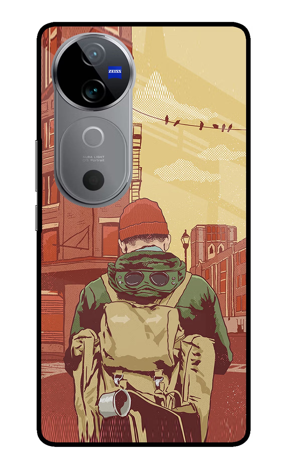 Adventurous Vivo V40 5G Glass Case Back Cover by Casekaro