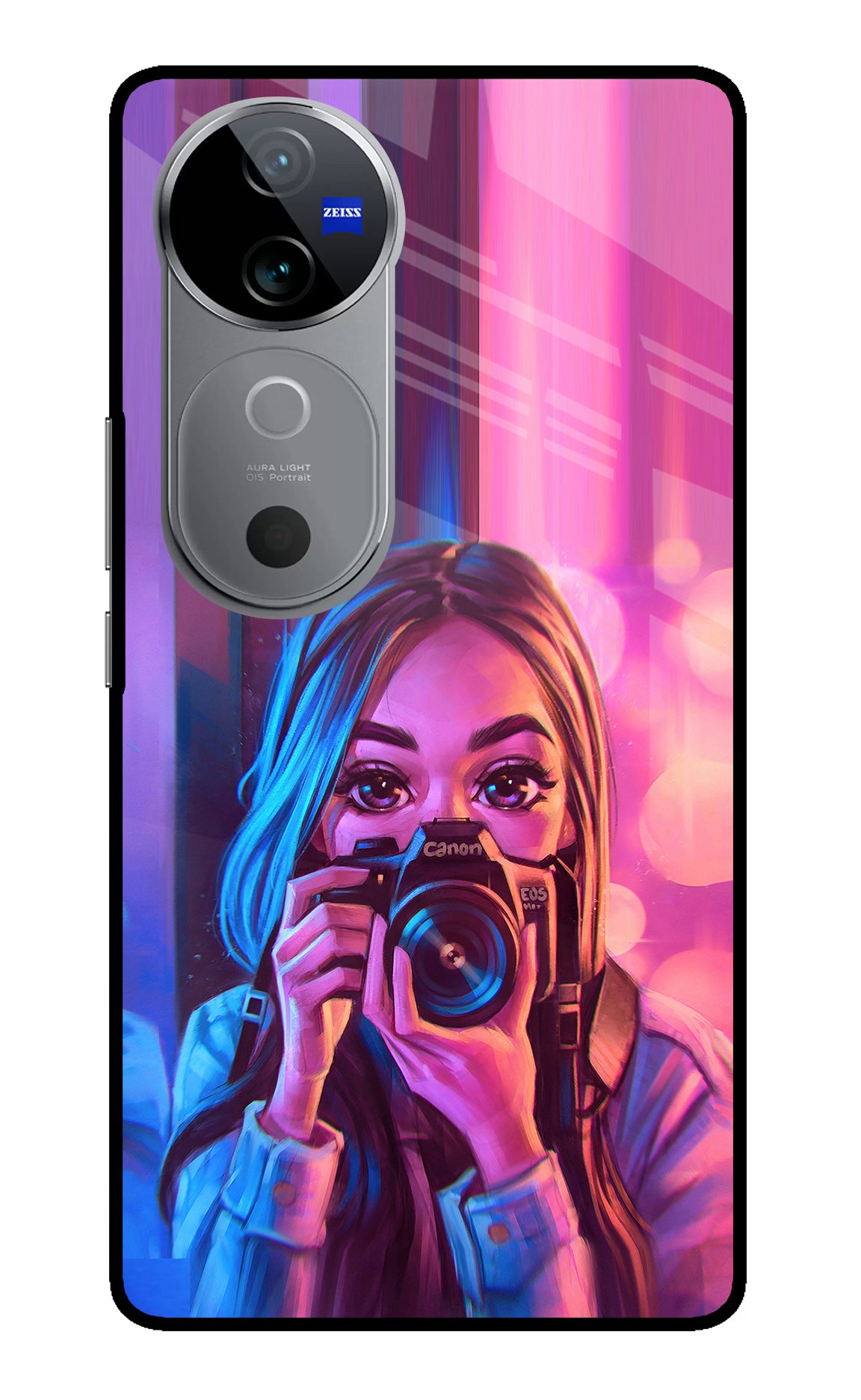 Girl Photographer Vivo V40 5G Glass Case