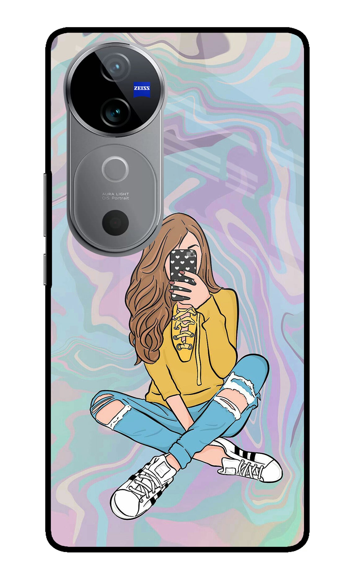 Selfie Girl Vivo V40 5G Glass Case