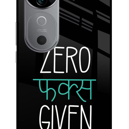 Zero Fucks Given Vivo V40 5G Glass Case Back Cover by Casekaro