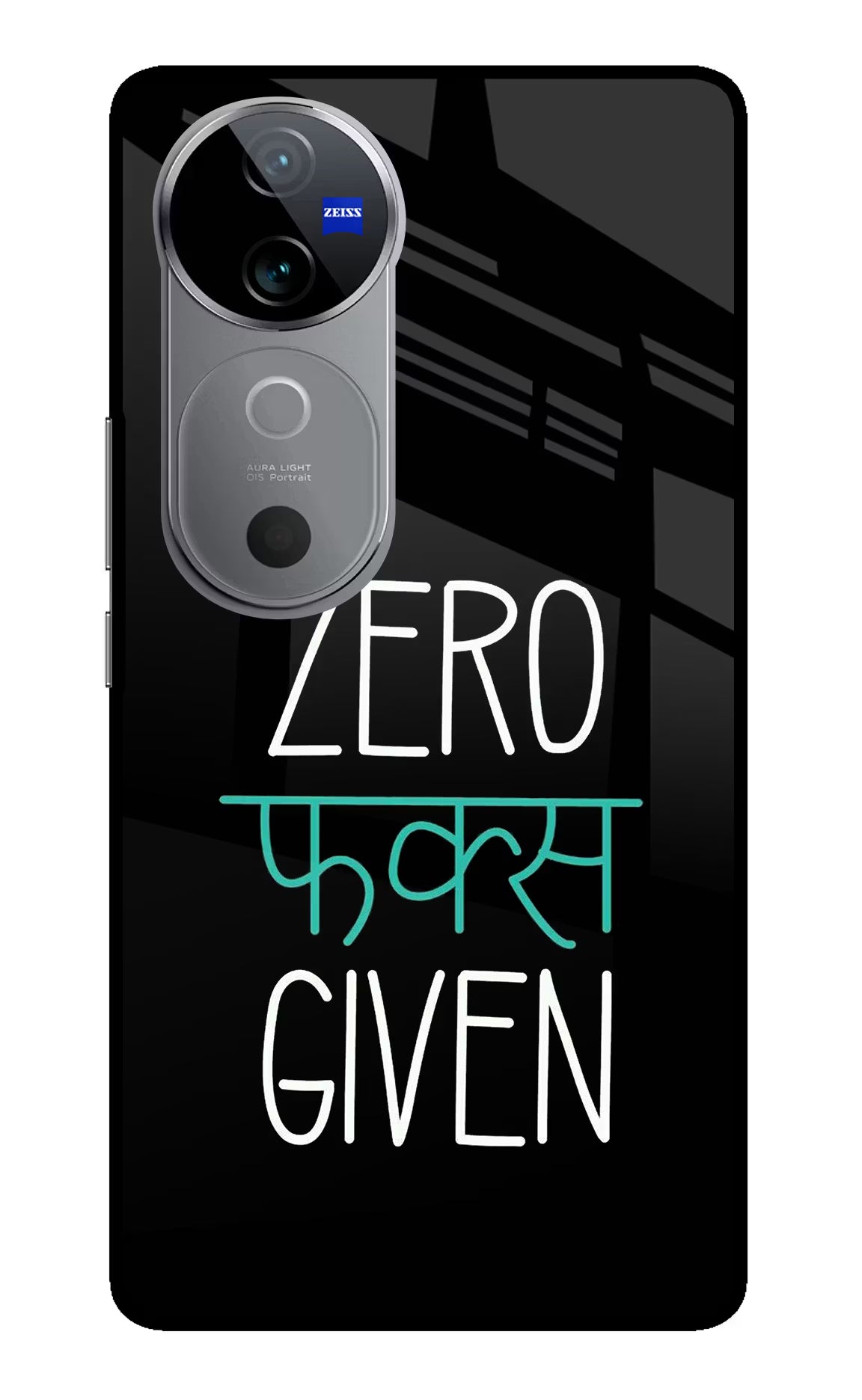 Zero Fucks Given Vivo V40 5G Glass Case Back Cover by Casekaro