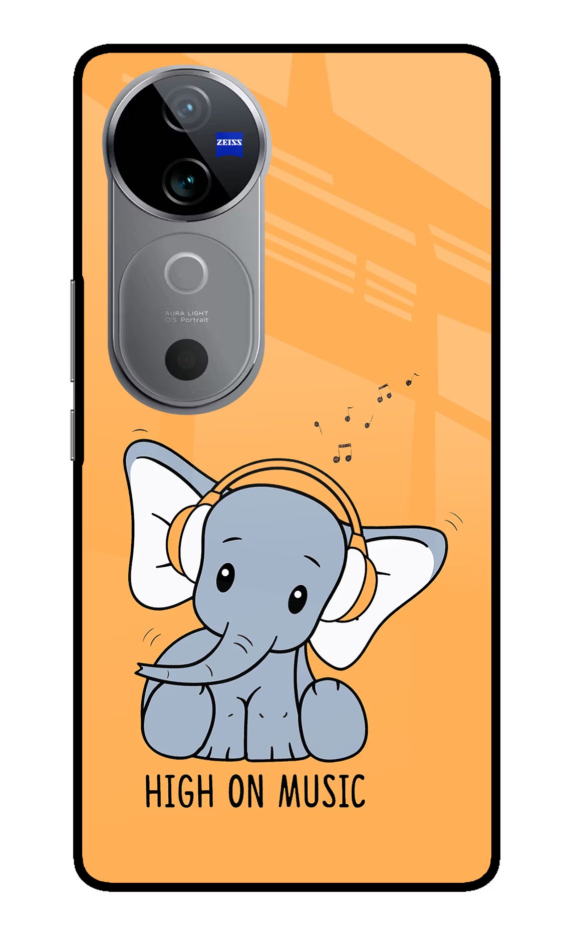 High On Music Vivo V40 5G Glass Case Back Cover by Casekaro
