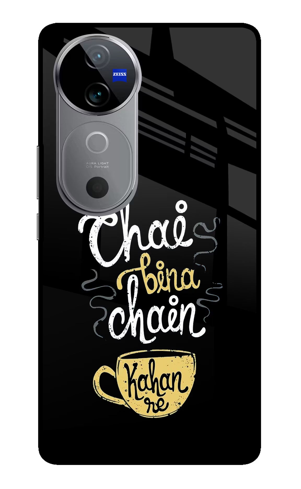 Chai Bina Chain Kaha Re Vivo V40 5G Glass Case Back Cover by Casekaro